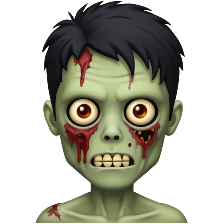 🧟‍♂️ with black scene hair and a little more human looking emoji