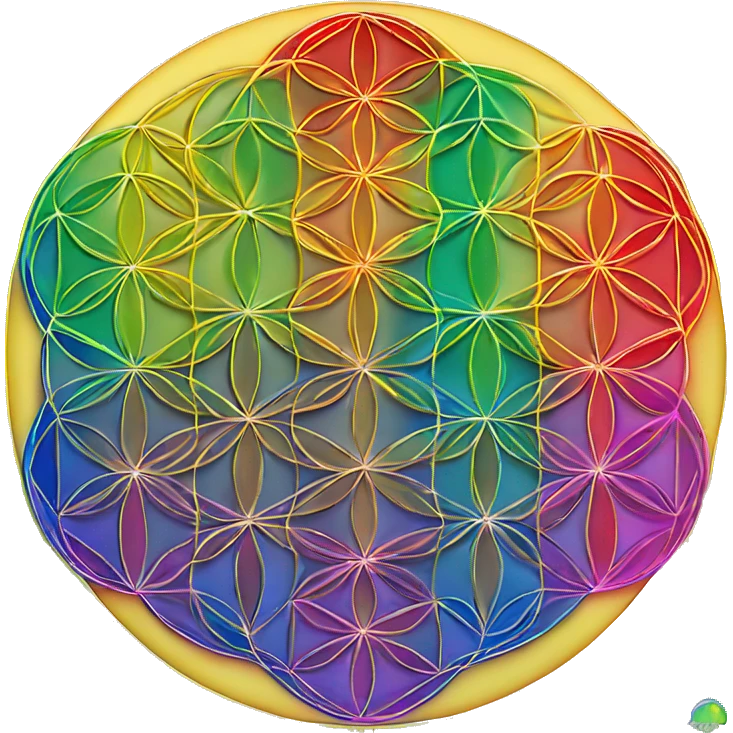 The flower of life rainbow sacred geometry pattern emoji