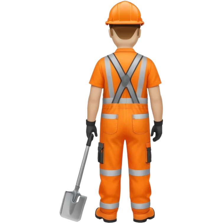 Engineer in orange hi-vis overalls facing away emoji