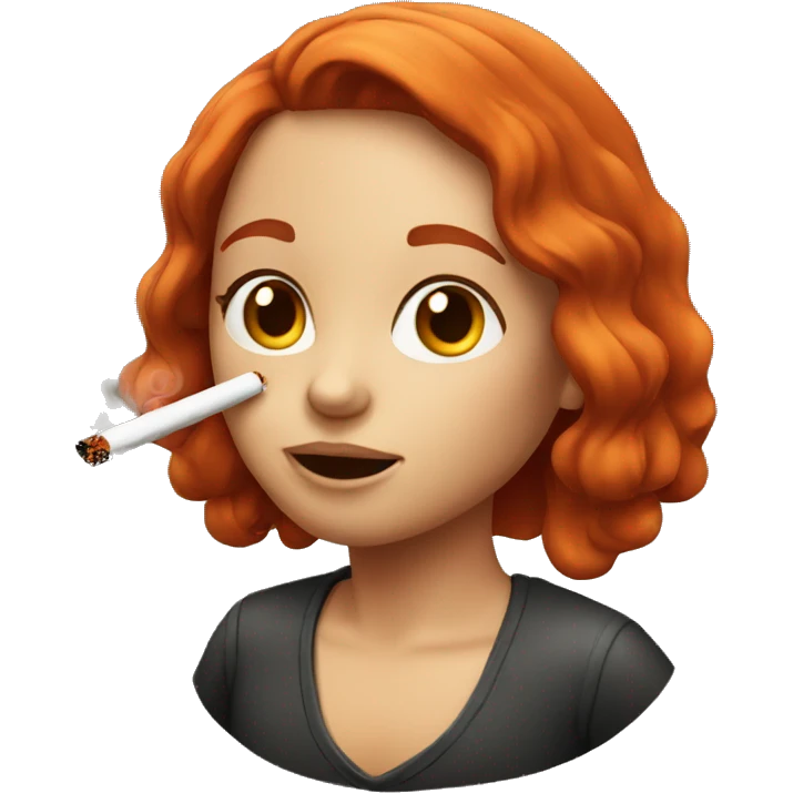 red haired girl smoking emoji