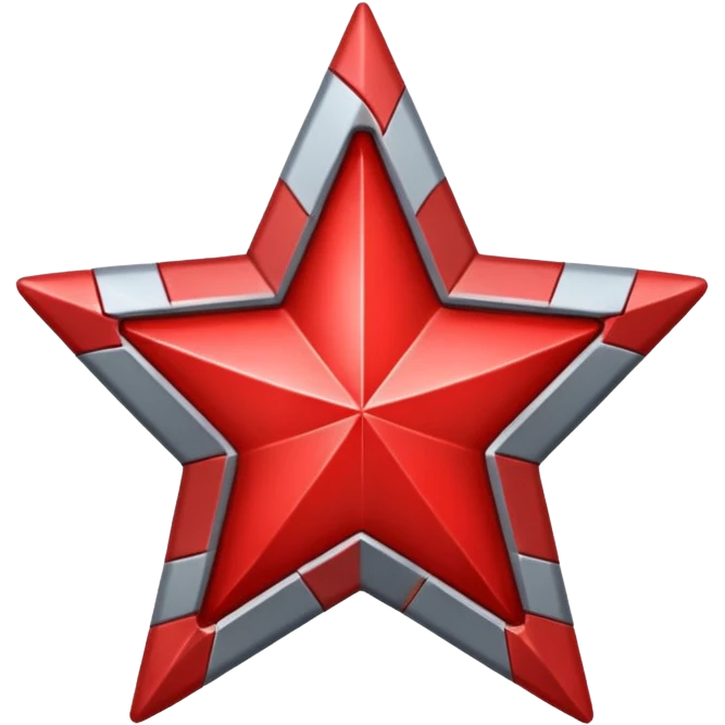 Grey star with red star on inside emoji