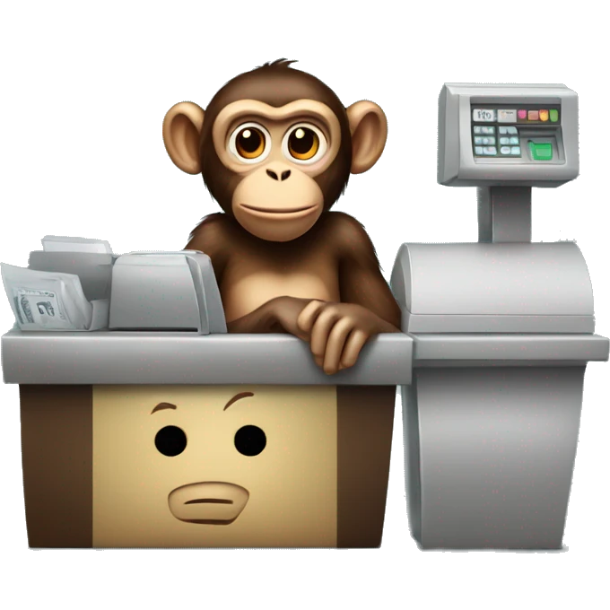 Monkey behind the cash register emoji