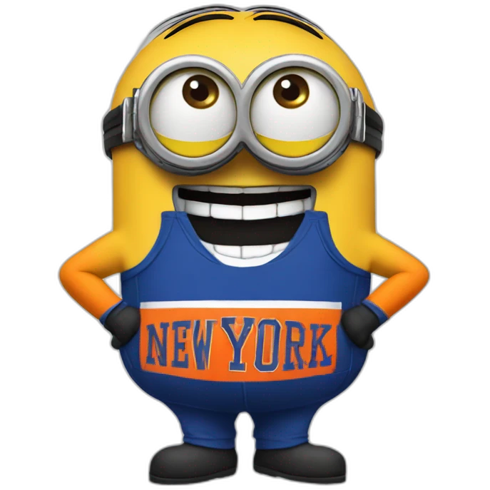 minion wearing 	New York Knicks jerssey emoji