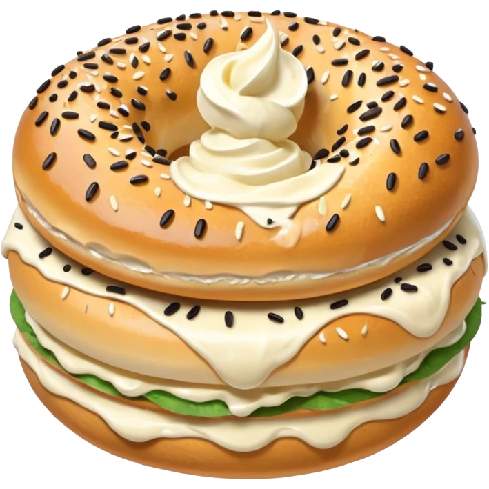  🥯 realistic with ice cream inside emoji