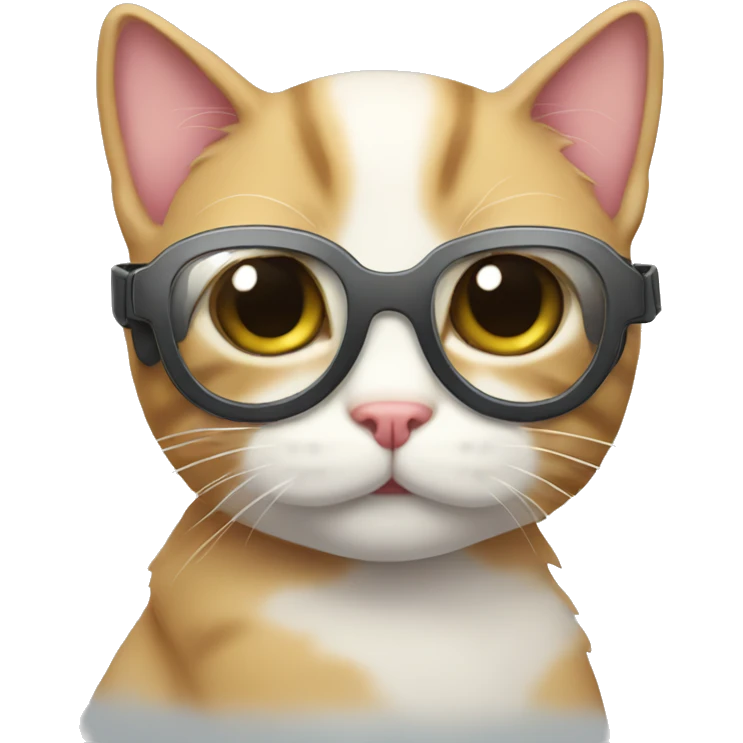 Cute cat with googles emoji