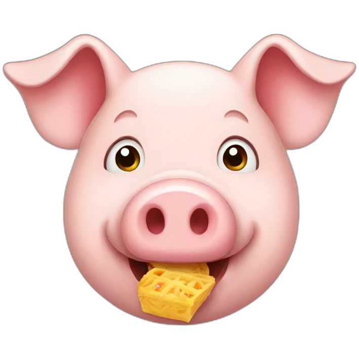 Pig who eat many food  emoji