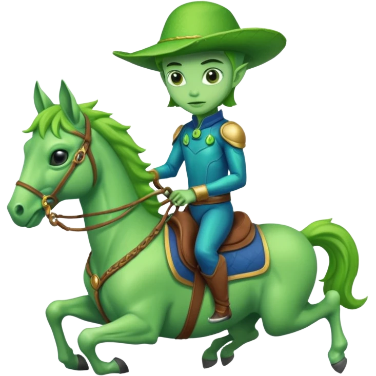 Young Alien on horse emoji