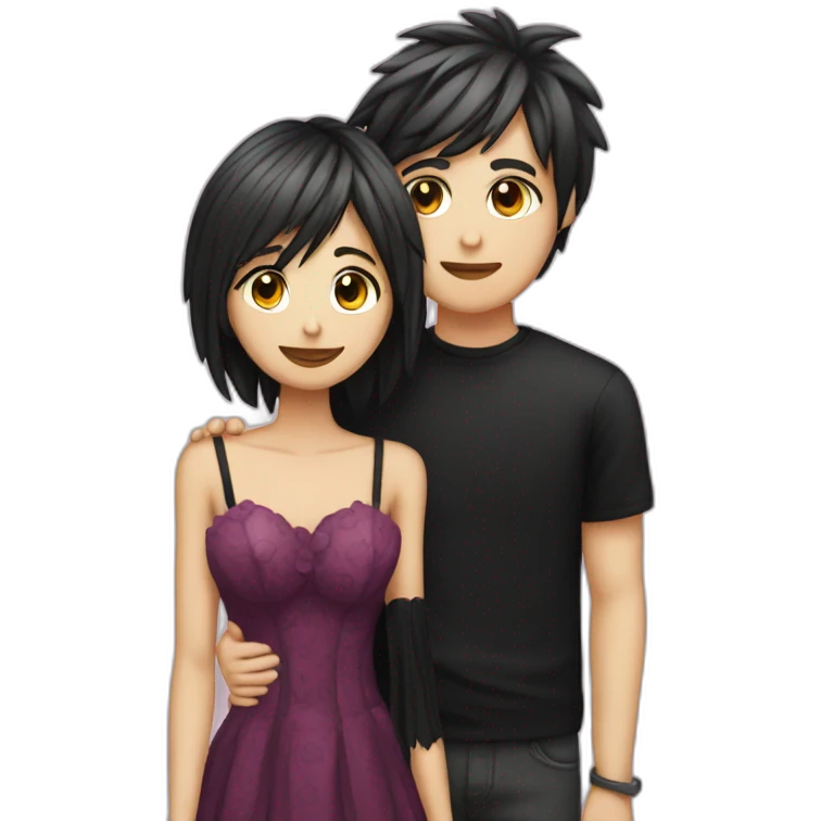 Emo homecoming couple with mums emoji