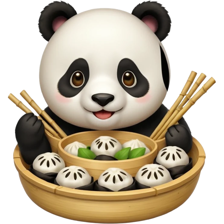Panda eating momos emoji