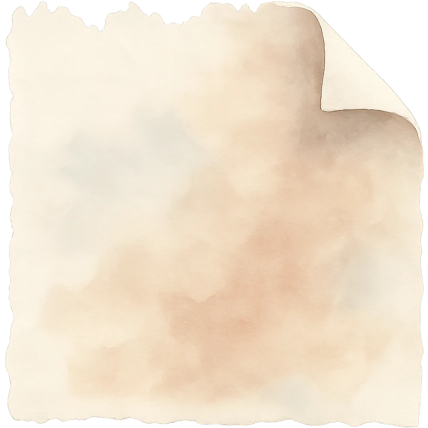 jagged torn paper edge with a folded corner, soft watercolor blend, beige and soft brown, transparent background, no face, no hands, no legs, no characters emoji