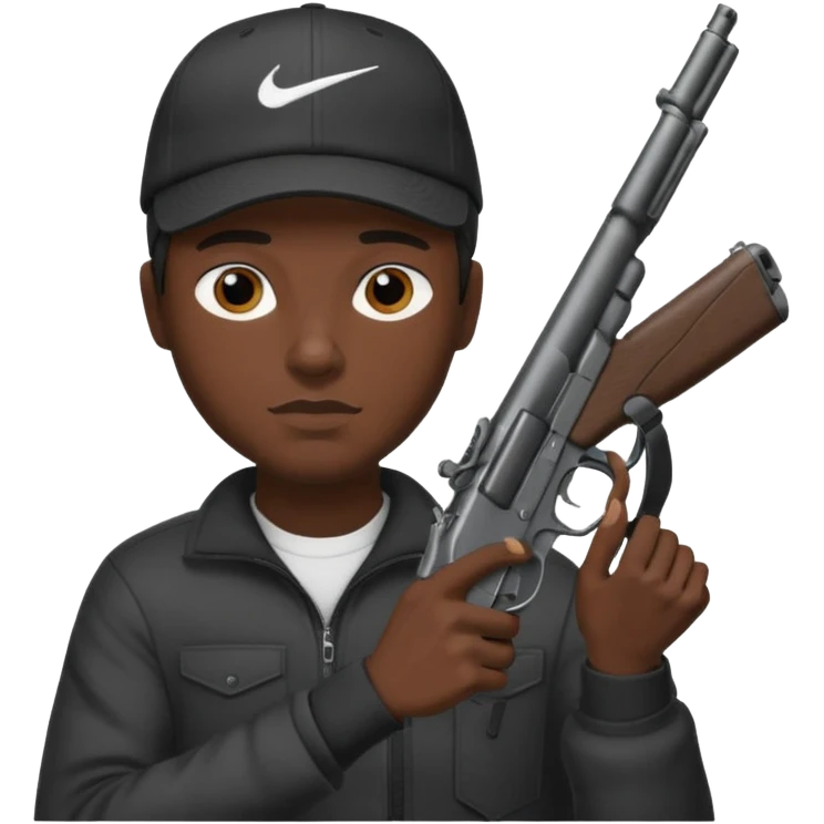 Emoji con arma y gorra Nike pero gánster de hombre emoji