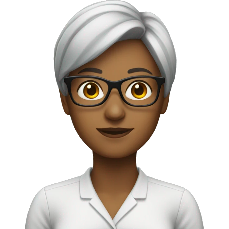 A female teacher with glasses emoji
