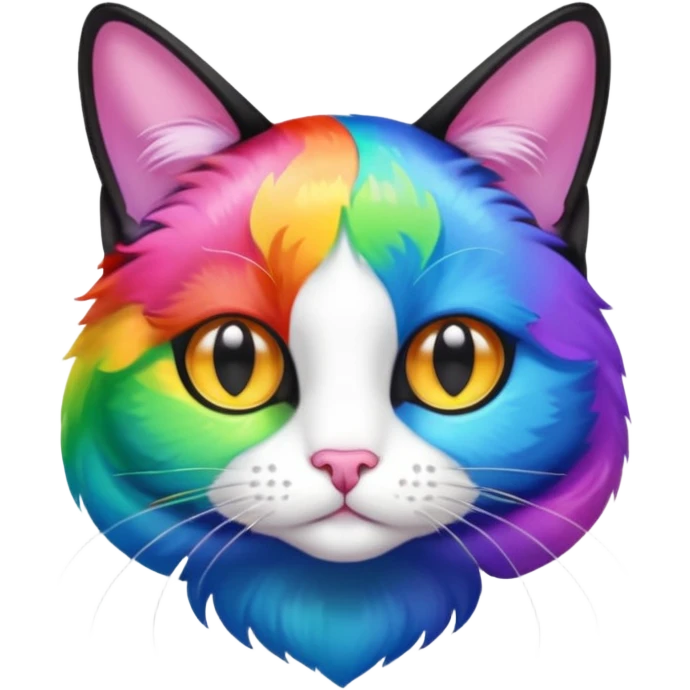 Rainbow Tuxedo Cat  emoji