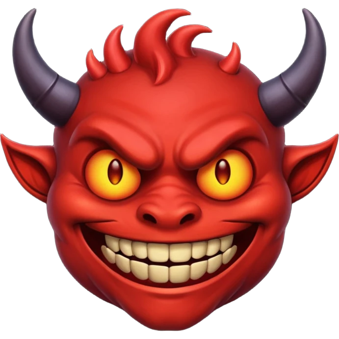 a demon smiling in dark emoji