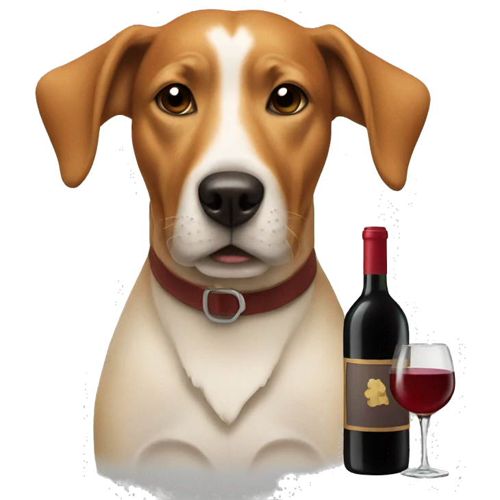 Dog drinking wine emoji