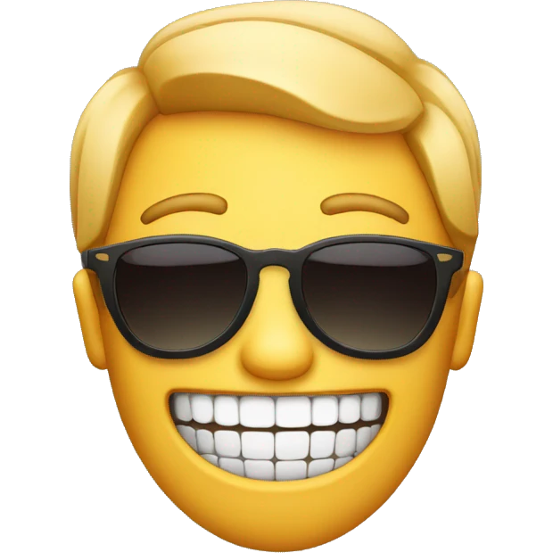 2D emoji with sunglasses and teeth emoji