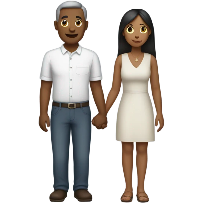 Women and man holding hands on a island  emoji