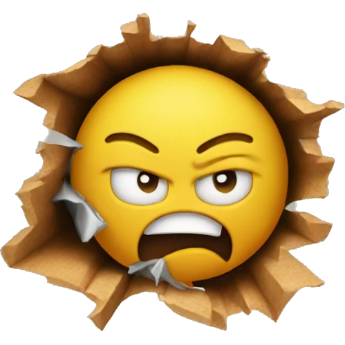 Emoji crashing out emoji