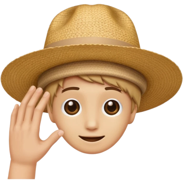 hand holding a hat upside down  emoji