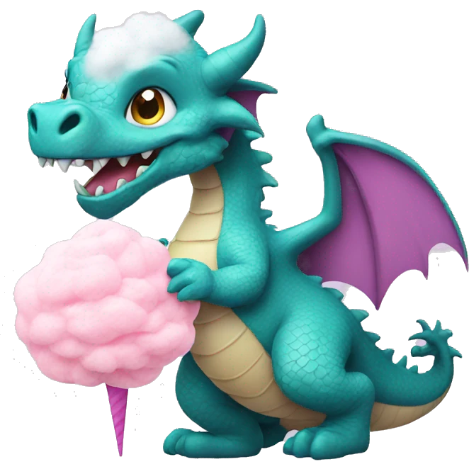 Dragon with cotton candy  emoji