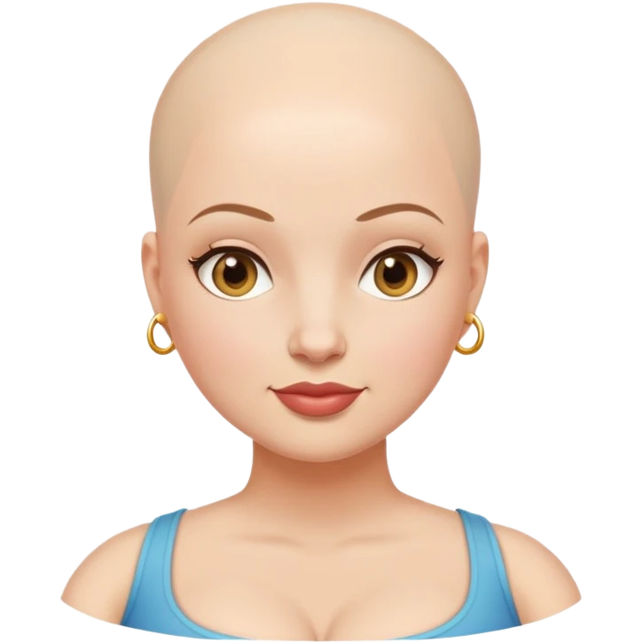 CurvyBald lady emoji