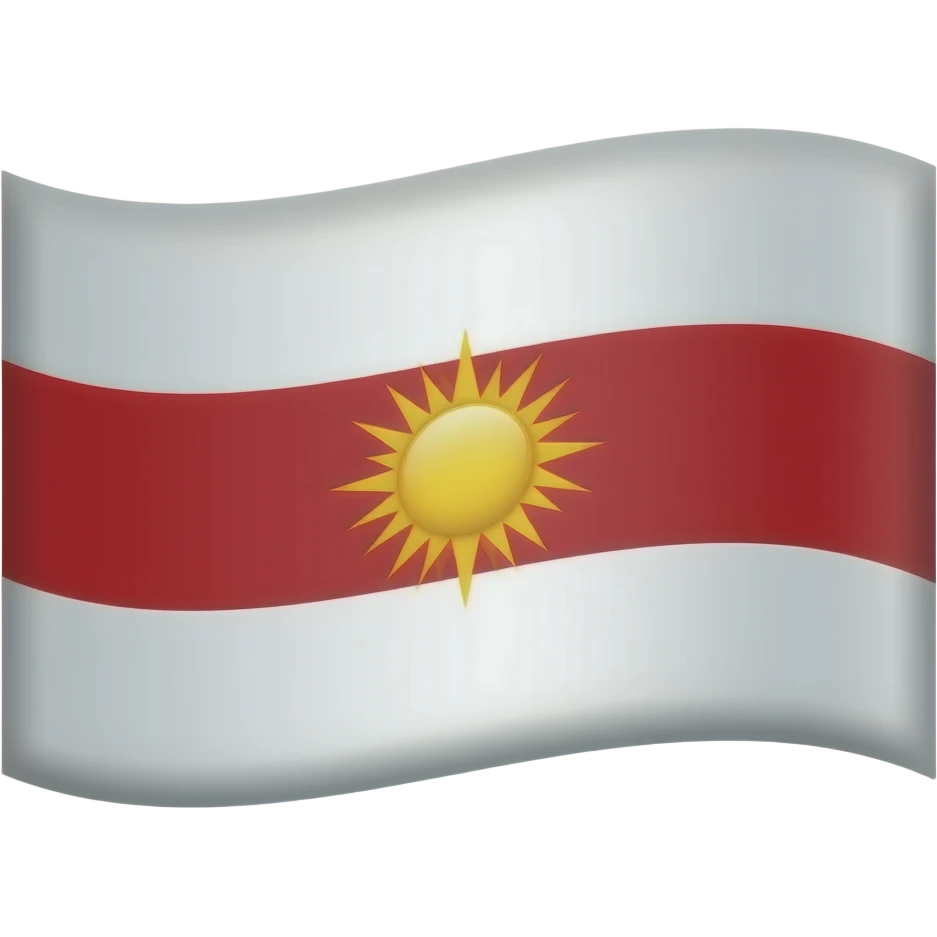 mach eine Flagge in der Mitte ist rot und eine somme und oben ist weiß und unten ist auch weiß emoji