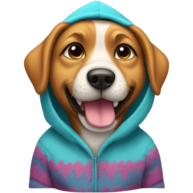 Dog wearing hoodie emoji