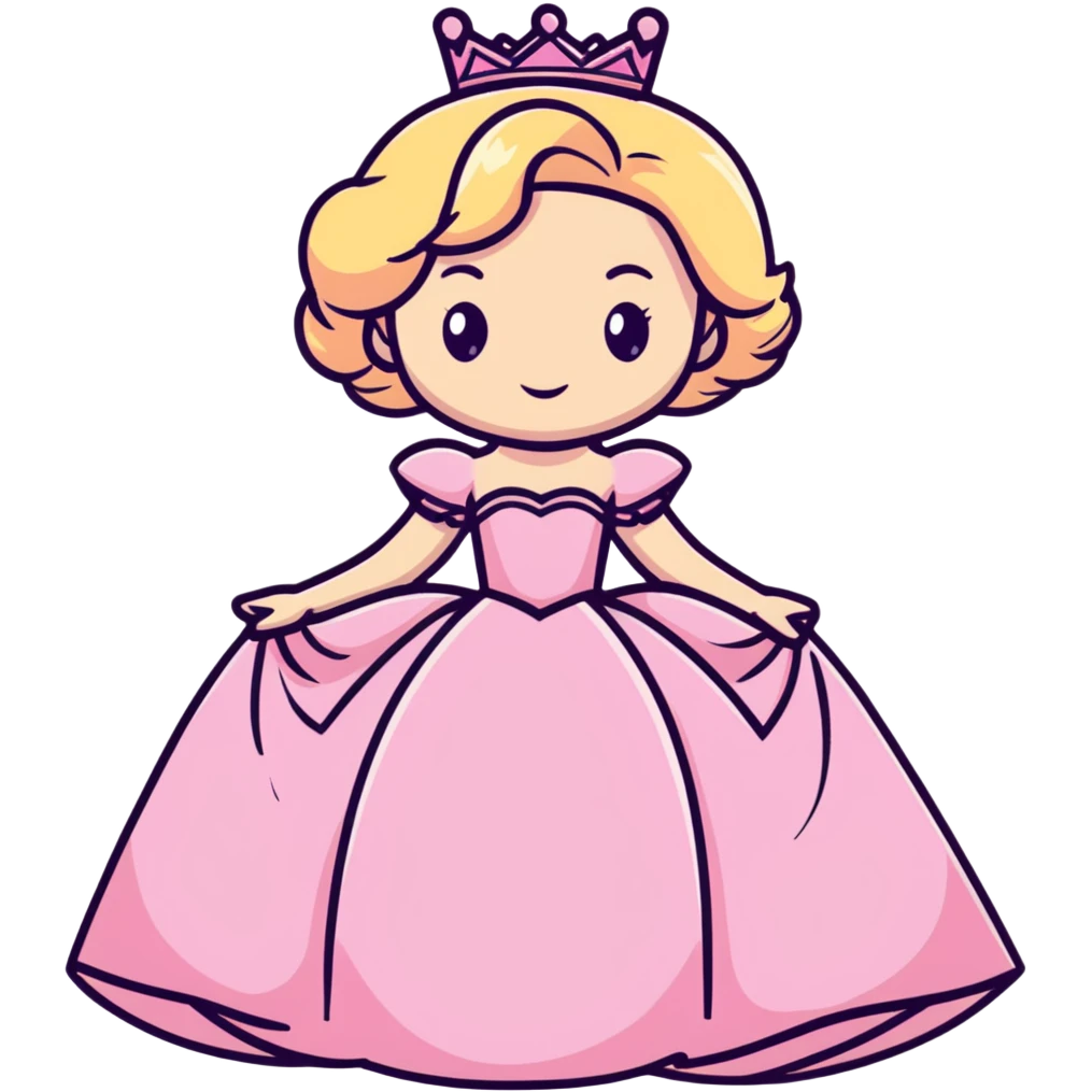 blonde princess holding her puffy pink ballgown dress emoji