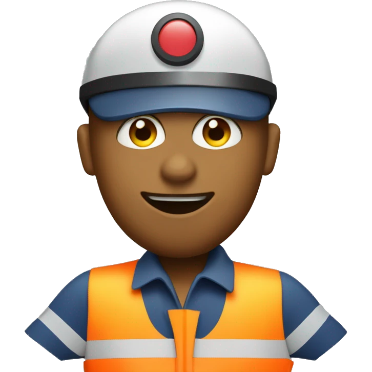 Traffic controller waving hi with stop/slow paddle in hand  emoji