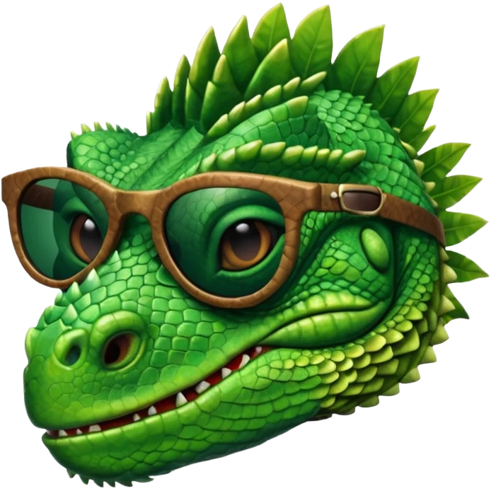 capitalist iguana head with sunglasses emoji