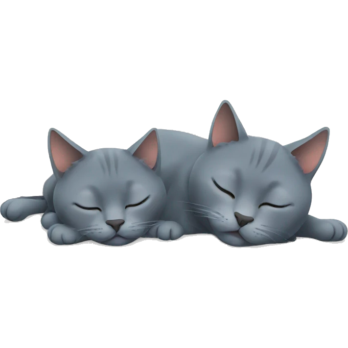Two Russian Blue cats sleeping in home emoji