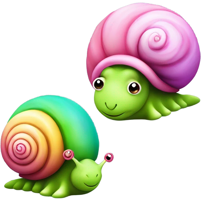 Two cool, cute snail friends  emoji