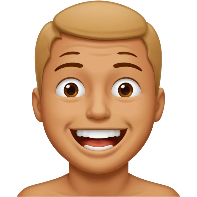 male choking himself with a smile on his face emoji