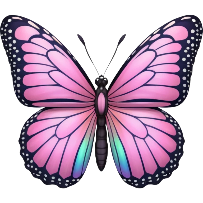 super realistic pink monarch butterfly emoji