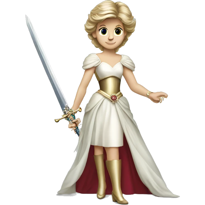 Princess Diana holding a sword emoji