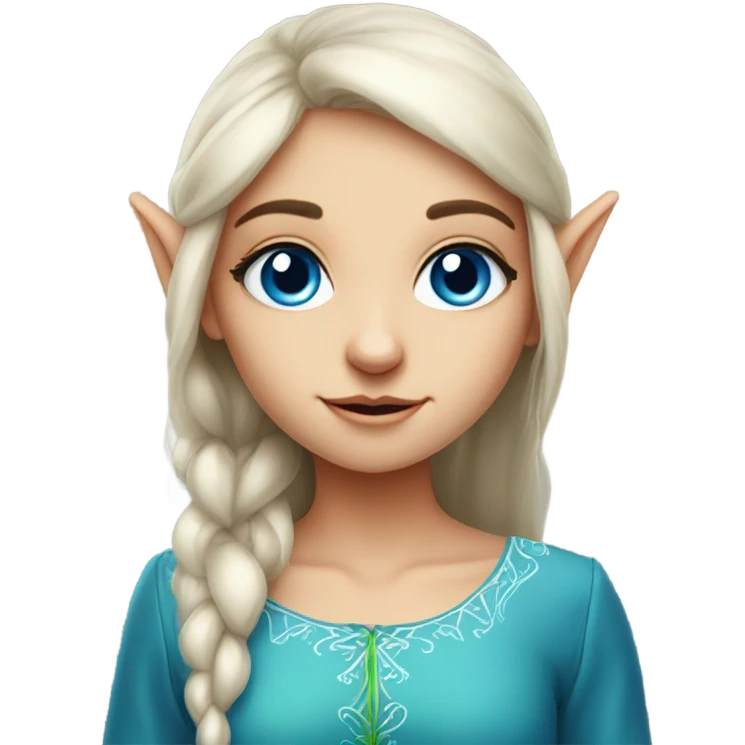 Blue eyed elf girl portrait emoji