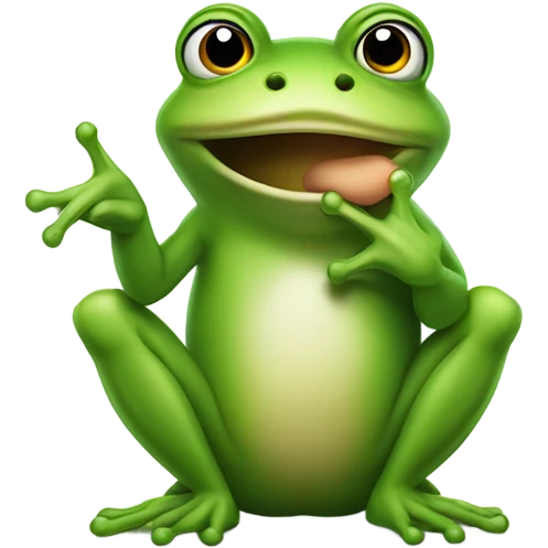 Frog with middle finger emoji