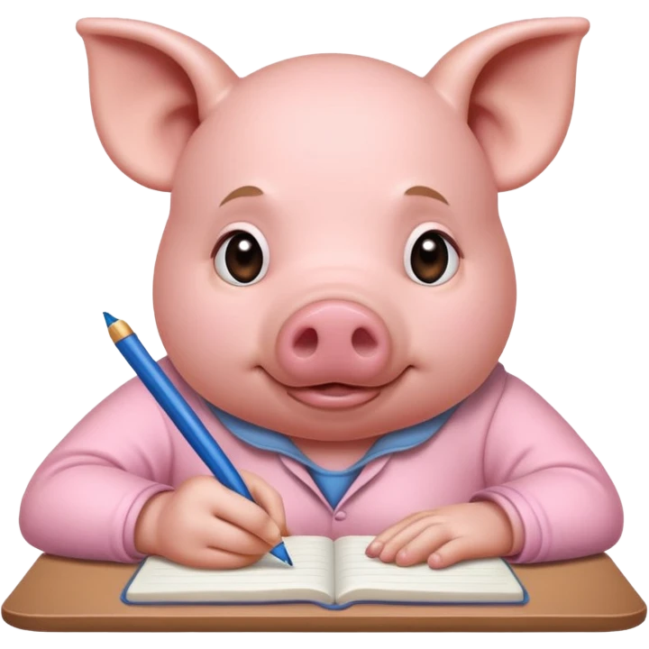 A pig writing something  emoji