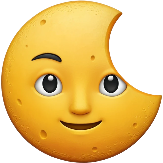 phases of the moon: half moon , no eyes emoji