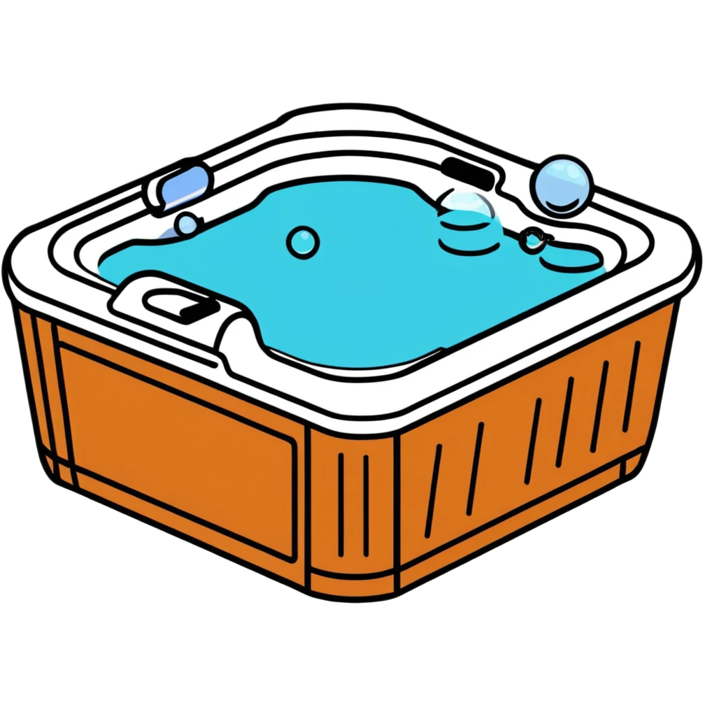outdoor jacuzzi hot tub with bubbles emoji