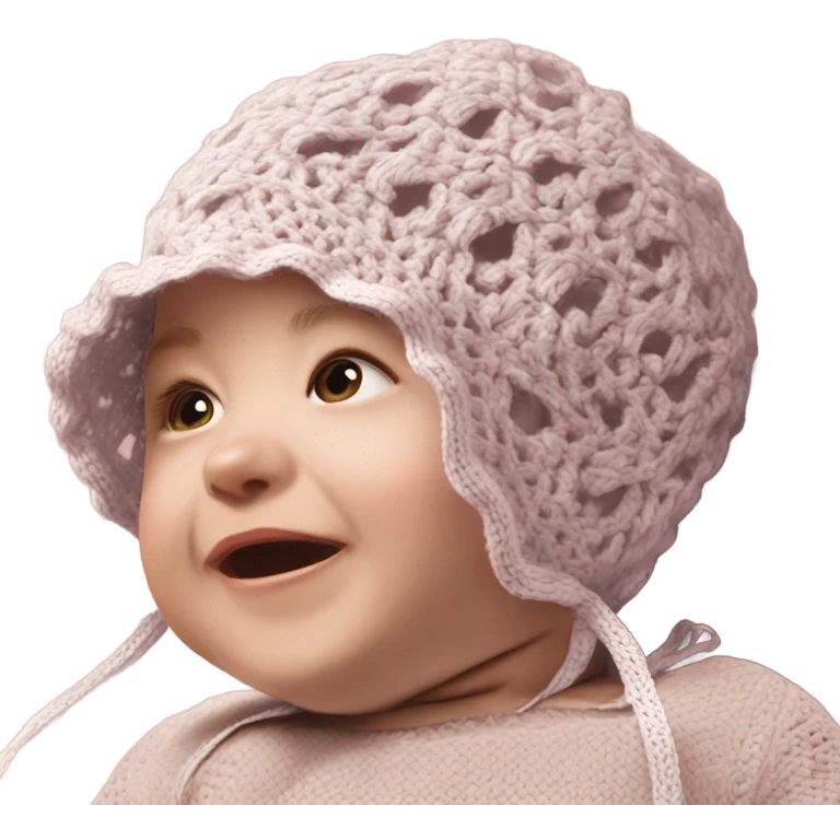 Crochet baby bonnet emoji