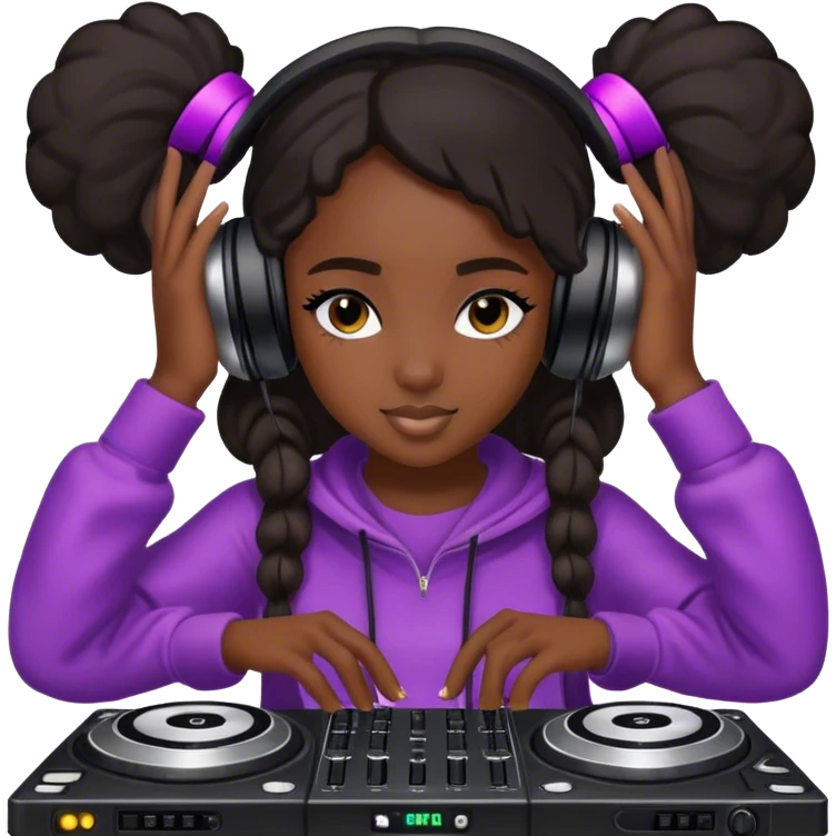 Black teen girl DJ  emoji