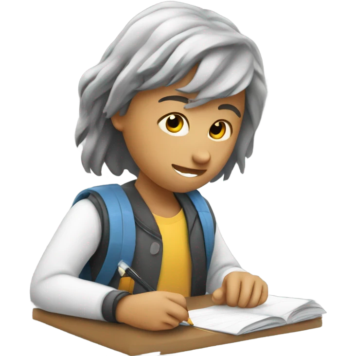 student making up an assignment emoji