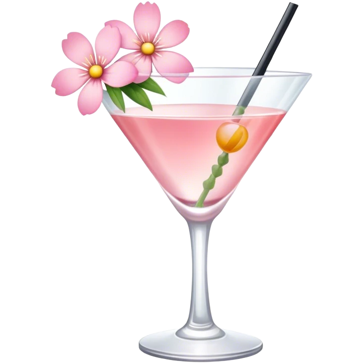Cocktail with light pink flowers emoji