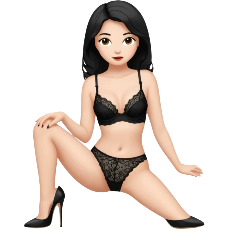 A beautiful  girl with full body wearing  bra penty  and heals emoji
