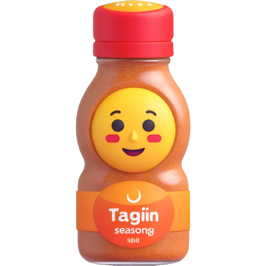 a bottle of Tajín seasoning, soft and rounded 3D emoji style emoji