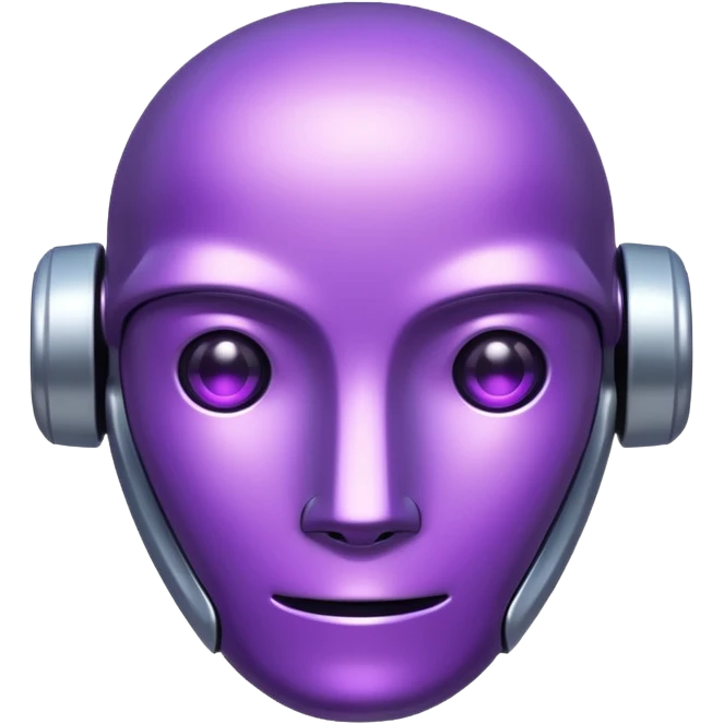A robot head, purple color emoji