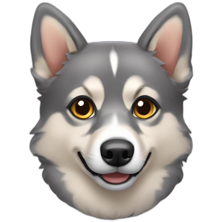 grey vallhund dog emoji