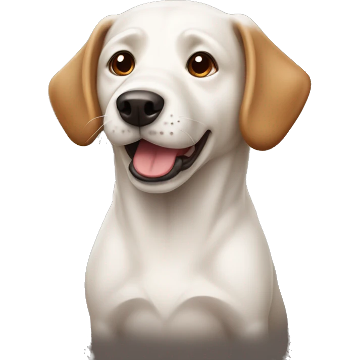 White Dog with brown stinks  emoji
