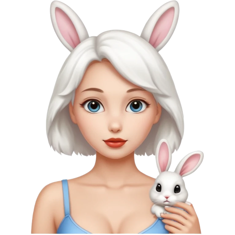 Sexy woman with rabbit ears emoji